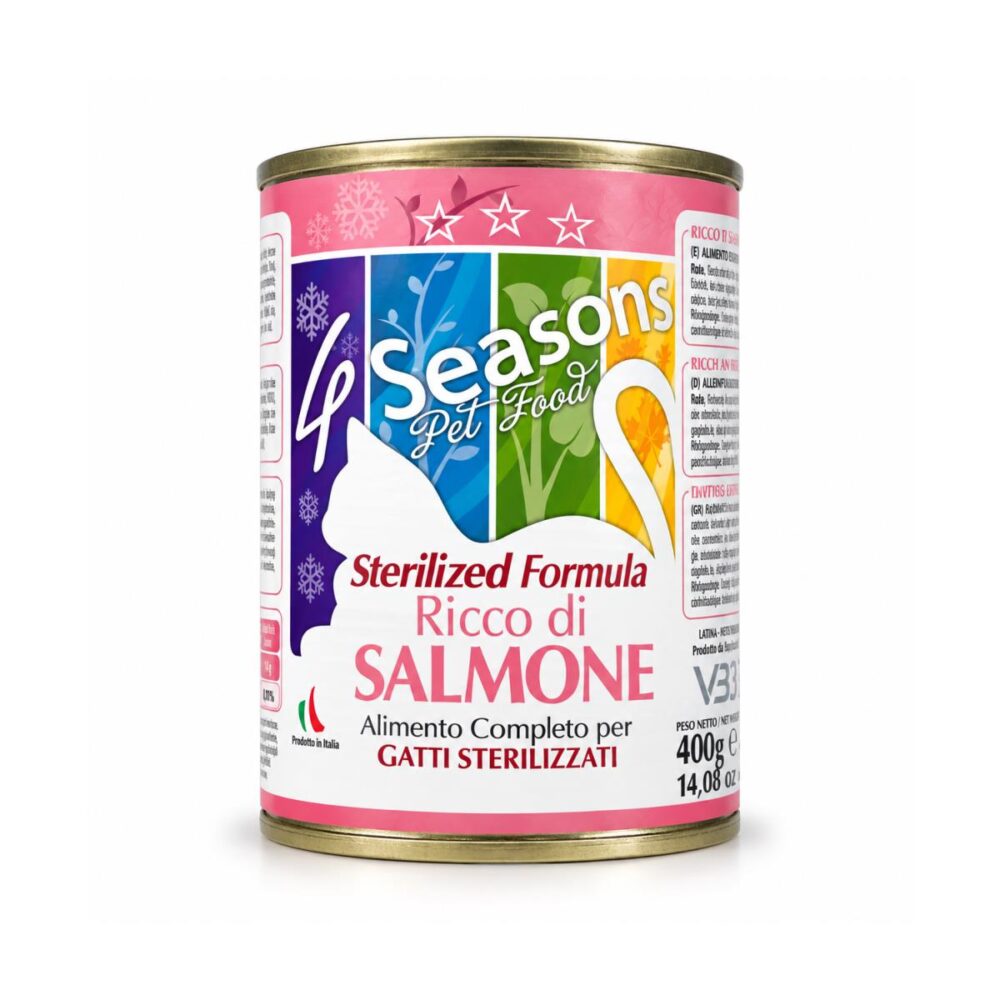 4 Seasons Cat Sterilised Πατέ Με Σόλομο 400gr