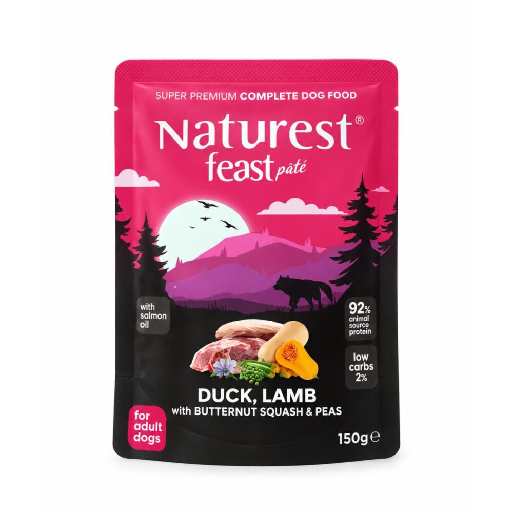 Naturest Feast Paté Dog με Πάπια, Αρνί, Κολοκύθα & Αρακά 150gr
