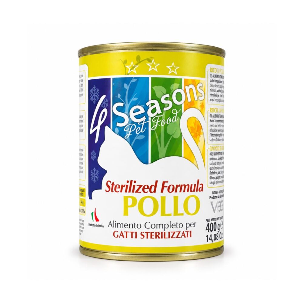 4 Seasons Cat Sterilised Πατέ Με Κοτόπουλο 400gr