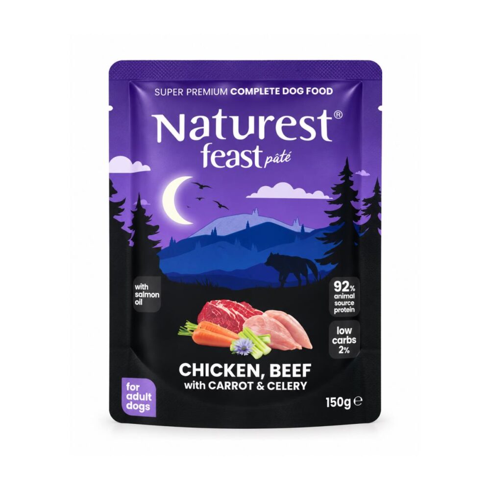 Naturest Feast Paté Dog με Κοτόπουλο, Μοσχάρι, Καρότο & Σέλινο 150gr