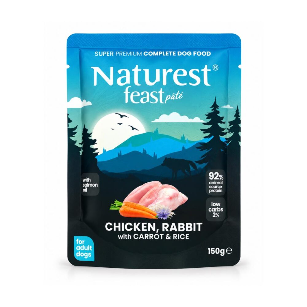 Naturest Feast Paté Dog με Κοτόπουλο, Κουνέλι, Καρότο & Ρύζι 150gr