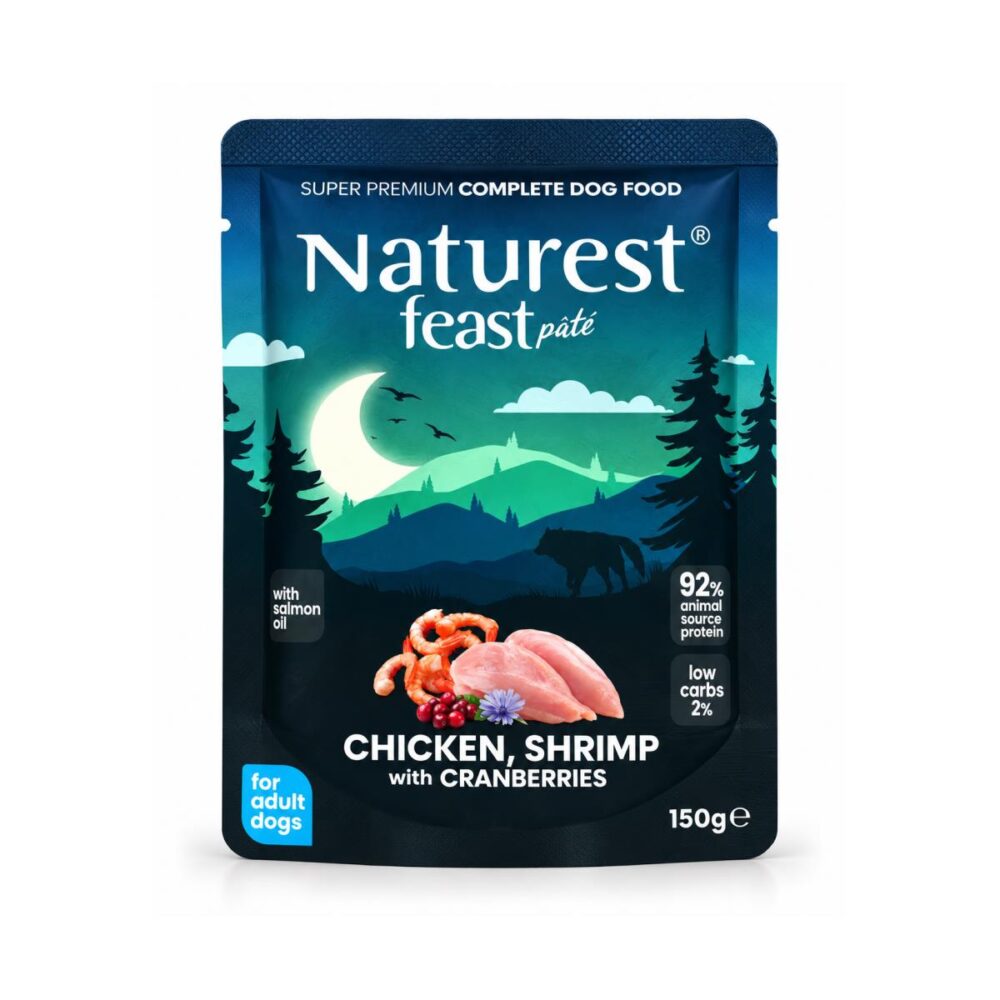 Naturest Feast Paté Dog με Κοτόπουλο, Γαρίδες & Cranberries 150gr
