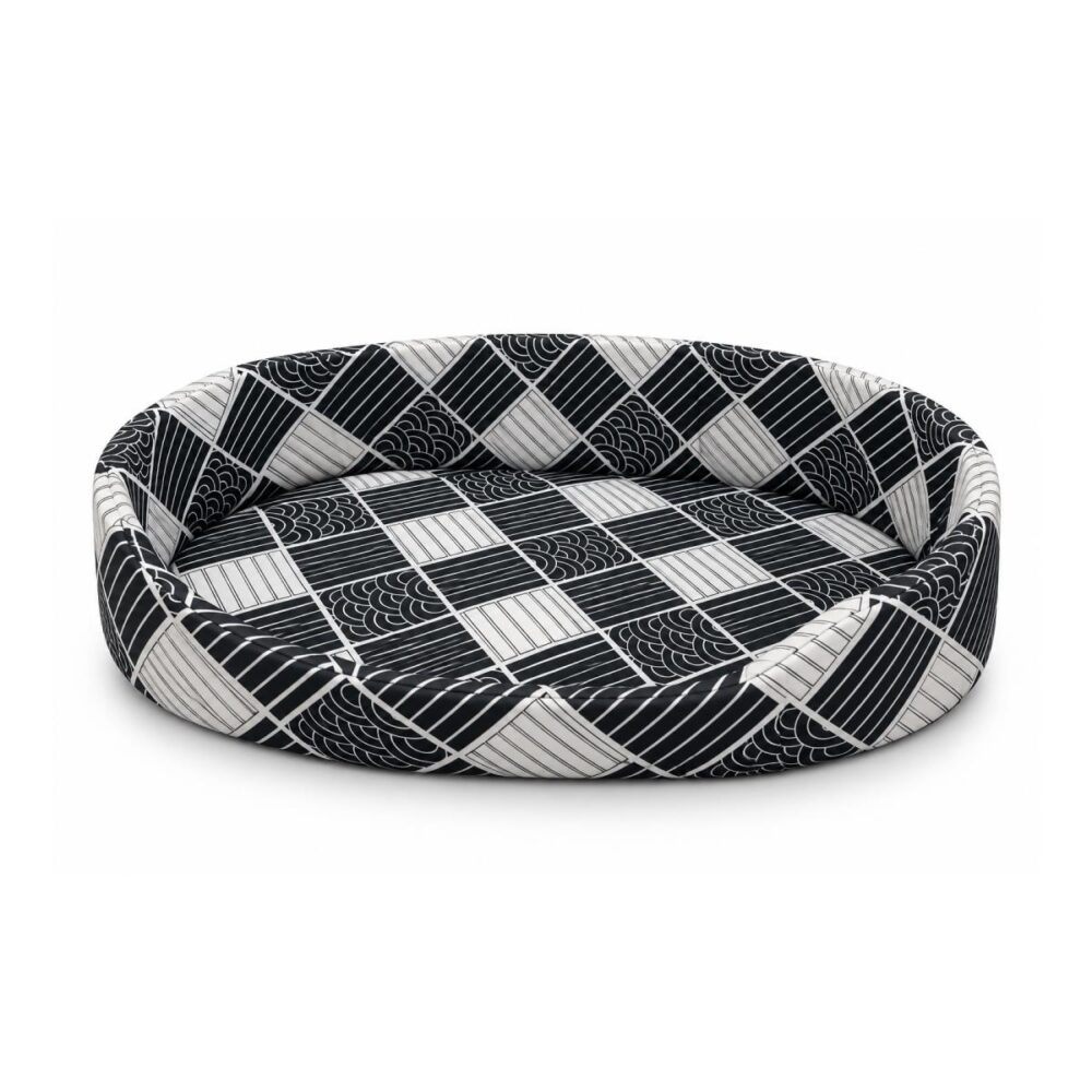 Κρεβάτι Σκύλου Οβάλ Black & White Geometric (64x55x16)
